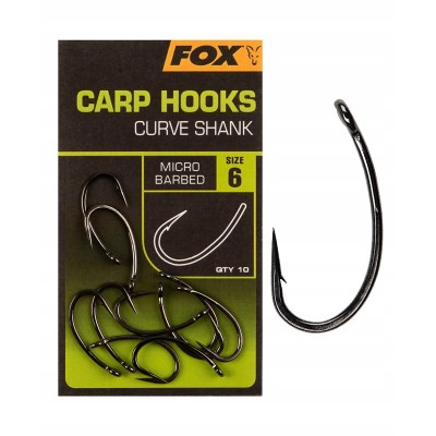 FOX Carp Curve Shank Haki r.4/10szt.