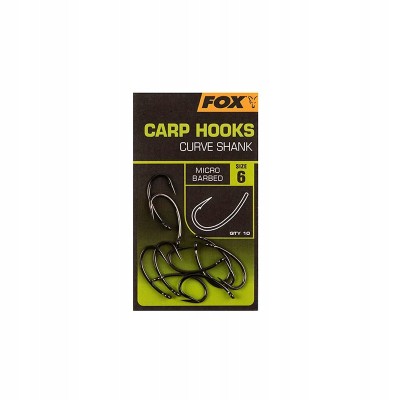 FOX Carp Curve Shank Haki r.6/10szt.