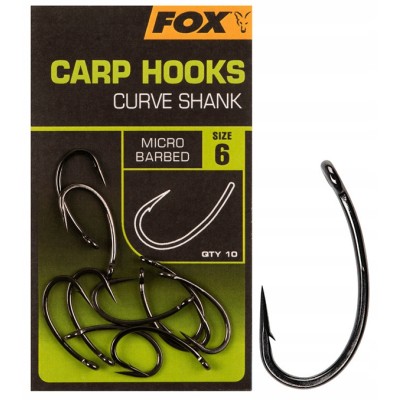 FOX Carp Curve Shank Haki r.6/10szt.
