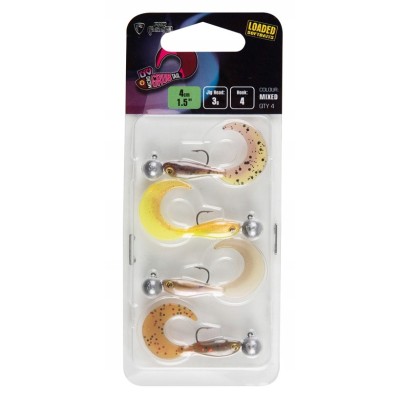 Fox Rage Micro Grub Tail Mixed UV Colour Pack 4szt.