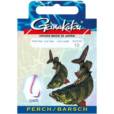 Gamakatsu Haki z Przyp. Okoń 5260R r.10/0.18mm/50cm/10 szt.