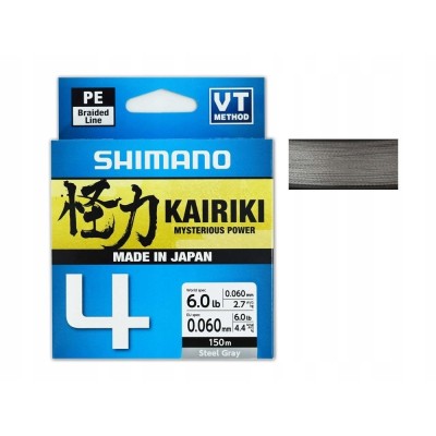 Shimano Plecionka Kairiki 4 - 0,130mm/150m 7,4kg Steel Gray