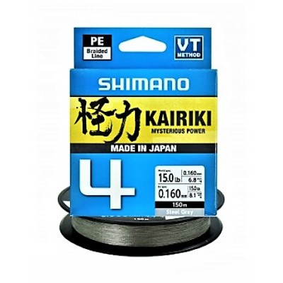 Shimano Plecionka Kairiki 4 - 0,160mm/150m 8,1kg Steel Gray