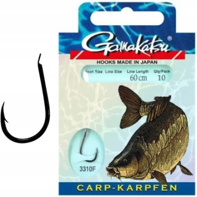 Gamakatsu Haki z Przyp. Karp 3310F r.10/0.20mm/60cm/10 szt.