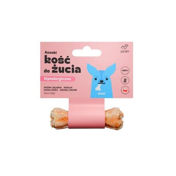Kośc ze skóry jelenia mini 10cm AZANKI