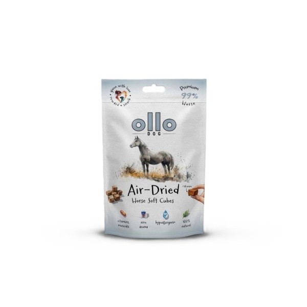 Ollo air dried Horse  cubes  #14mm 80g SKŁAD KARMY