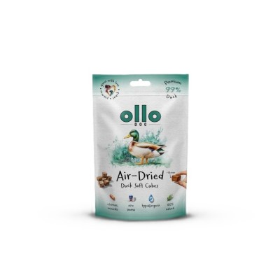 Ollo air dried Duck  cubes # 14mm 80g SKŁAD KARMY