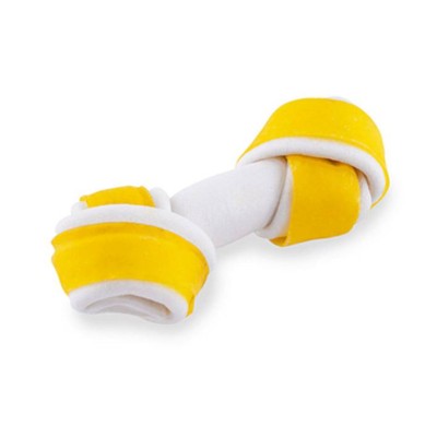 Kość wiązana biało-żółta 11cm MACED