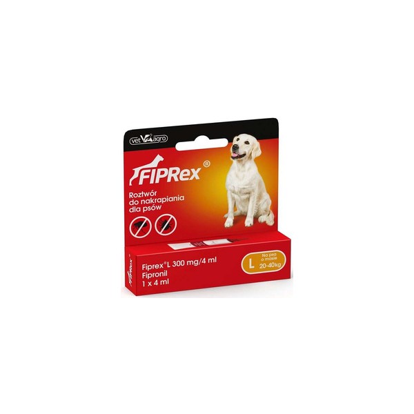 Krople przeciw pchłom i kleszczom dla psa 20-40kg 4ml FIPREX