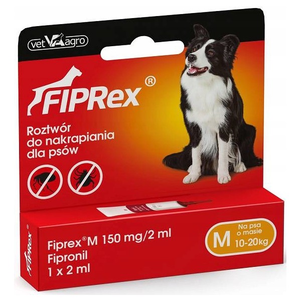 Krople przeciw pchłom i kleszczom dla psa 10-20kg 2ml FIPREX