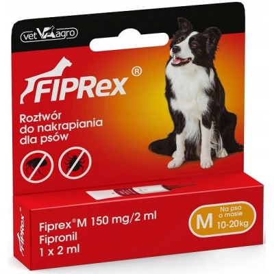 Krople przeciw pchłom i kleszczom dla psa 10-20kg 2ml FIPREX