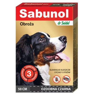 Obroża dla psa przeciw kleszczom i pchłom 50cm SABUNOL