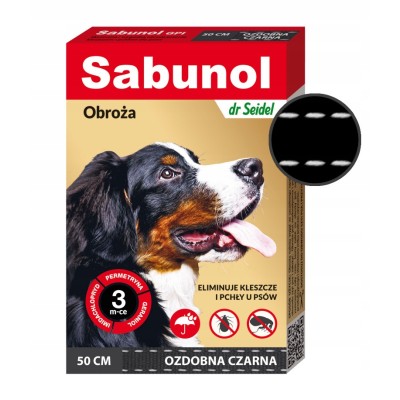 Obroża dla psa przeciw kleszczom i pchłom 50cm SABUNOL