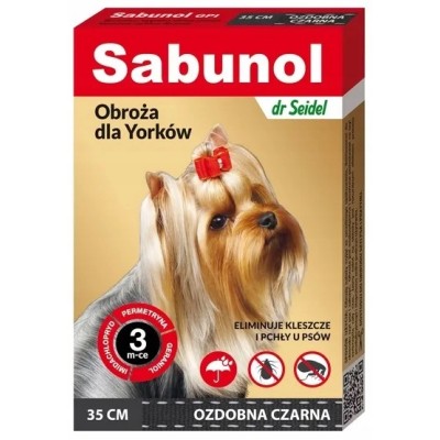 Obroża dla psa przeciw kleszczom i pchłom 35cm czarna SABUNOL