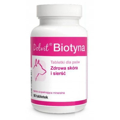 Biotyna tabletki na skórę i sierść dla psa 90tab Dolfos