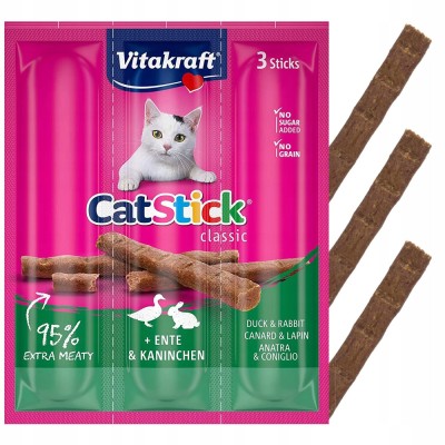 Cat Stick /3szt - kaczka z królikiem  VITAKRAFT