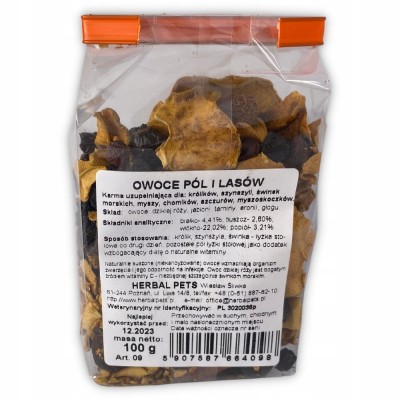 Owoce pól i lasów -królik, gryzonie 100g HERBAL PETS