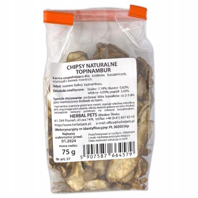 Chipsy naturalne topinambur 75g HERBAL PETS