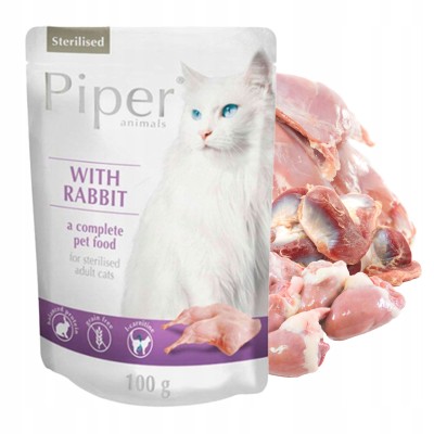 Saszetka dla kota piper ster. z królikiem 100g DOLINA NOTECI