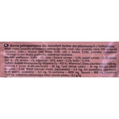 Karma dla kota rafi pasztet ster.z tuńczyk 100g DOLINA NOTECI