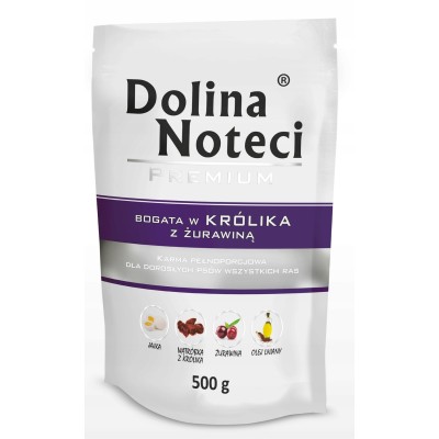 Karma dla psa królik z żurawiną  500g DOLINA NOTECI