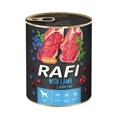 Karma dla psa RAFI jagnięcina ,borówkai żurawina 800g DOLINA NOTECI