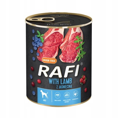 Karma dla psa RAFI jagnięcina ,borówkai żurawina 800g DOLINA NOTECI
