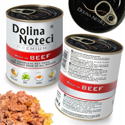 Karma dla psa wołowina  800g DOLINA NOTECI