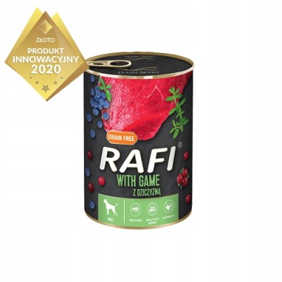 Karma dla psa RAFI  z dziczyzną ,borówkai żurawina 400g DOLINA NOTECI