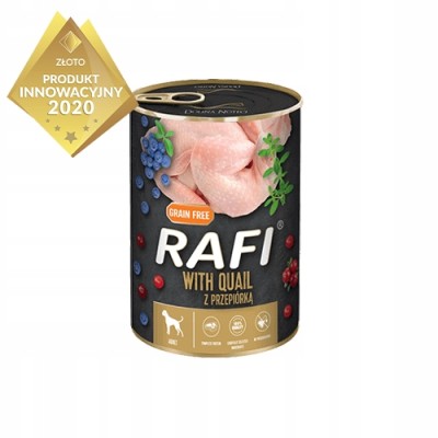 Karma dla psa RAFI  z przepiiórką ,borówką i żurawiną 400g DOLINA NOTECI