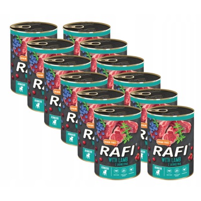 Karma dla psa RAFI JUNIOR jagnięcina ,borówką i żurawiną 400g DOLINA NOTECI