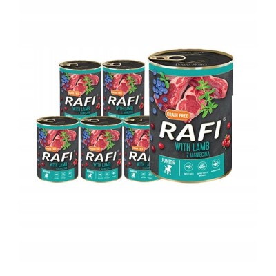 Karma dla psa RAFI JUNIOR jagnięcina ,borówką i żurawiną 400g DOLINA NOTECI
