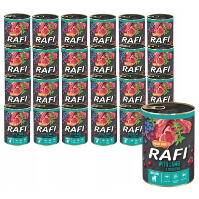 Karma dla psa RAFI JUNIOR jagnięcina ,borówką i żurawiną 400g DOLINA NOTECI