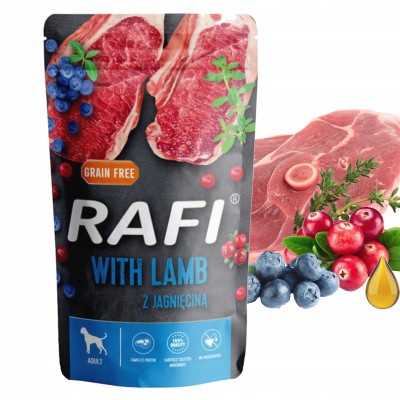 Saszetka dla psa RAFI z jagnięciną 500g DOLINA NOTECI