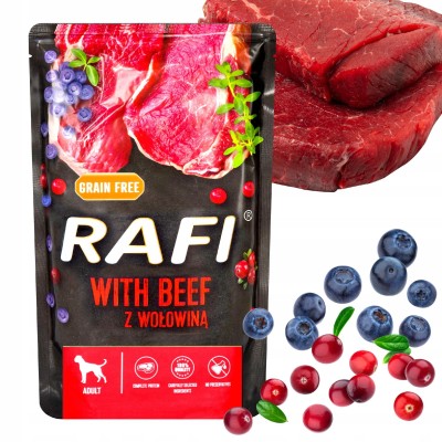 Saszetka dla psa RAFI z wołowiną 500g DOLINA NOTECI