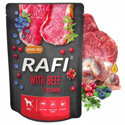 Saszetka dla psa RAFI z wołowiną 300g DOLINA NOTECI