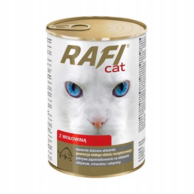 Karma dla kota RAFI kawałki z wołowiną w sosie 415g DOLINA NOTECI