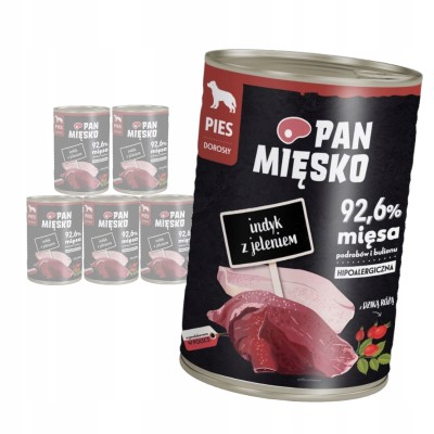 Karma mokra dla psa 400g indyk z jeleniem PAN MIĘSKO