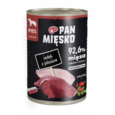 Karma mokra dla psa 400g indyk z jeleniem PAN MIĘSKO