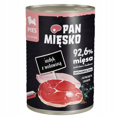 Karma mokra dla psa 400g indyk z wołowiną PAN MIĘSKO