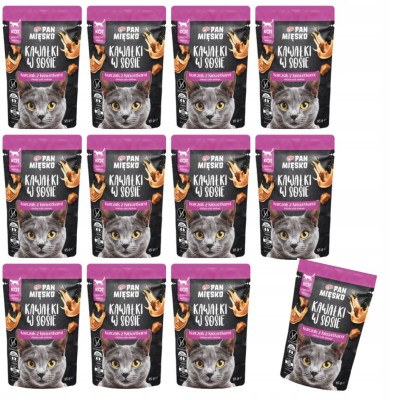 Karma mokra dla kota kawałki w sosie kurczak z krewetkami 85g PAN MIĘSKO