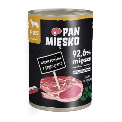 Karma mokra dla psa wieprzowina z jagnięciną  400g PAN MIĘSKO