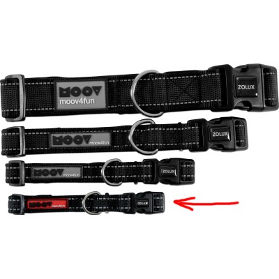Obroża dla psa regulowana MOOV 15mm czarna ZOLUX
