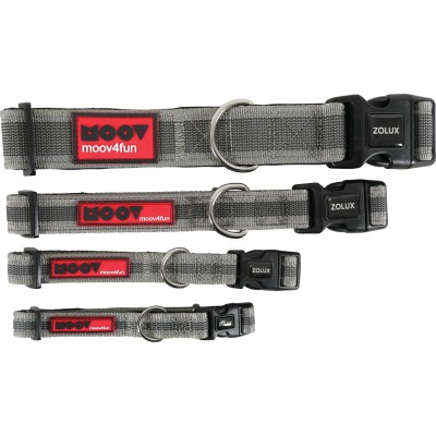 Obroża dla psa regulowana MOOV 25mm szara ZOLUX