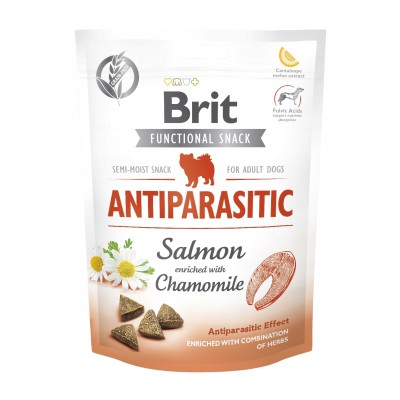 Brit functional snack -antyparasitic-salmon with chamomile 150g