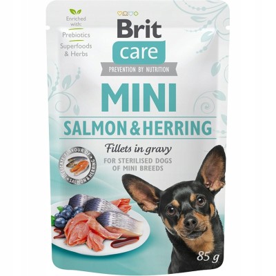 BRIT CARE mini POUCH salmon&herring sterilised 85g