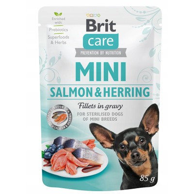 BRIT CARE mini POUCH salmon&herring sterilised 85g