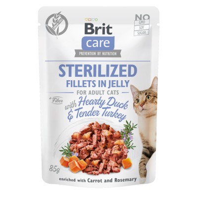 BRIT CARE CAT saszetka dla kota sterylizer kaczka z indykiem 85g