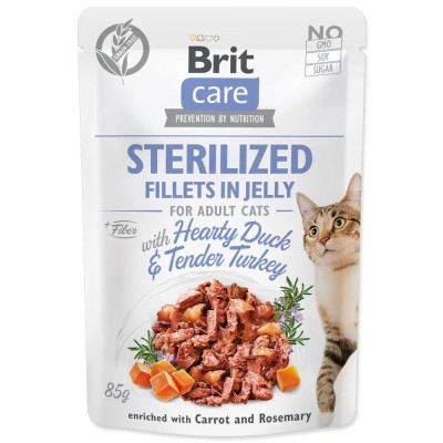 BRIT CARE CAT saszetka dla kota sterylizer kaczka z indykiem 85g