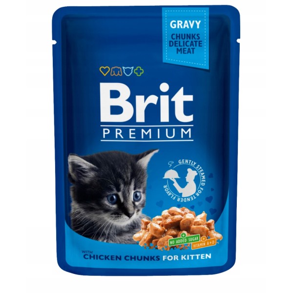 BRIT PREMIUM saszetka dla kota kitten z kurczakiem 100g